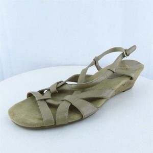 Aerosoles Women Strappy Shoe Ready Yet Go Brown Synthetic Buckle Size 8.5 Medium